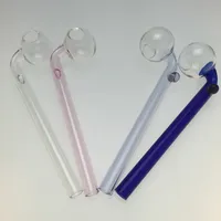Strawberry Design Glass Pipe 5 Inch Pyrex Oil Burner Pipe Colorful Bent Bubbler Smoking Pipes Tobacco Tool Smoke Accessories Hand Water Bongs DHL Free