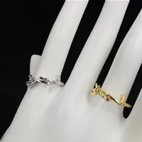 Винтажные буквы дизайнер дизайнер кольцо открытые кольца пара для женской леди -вечеринки любителей свадьбы Подарок