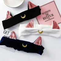 Party Masks Cartoon Moon Cat Ears Hair Band Accessory Headband Cosplay Cute Face Washing Clean Makeup Tool Lolita Headwear