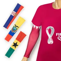 Fan de la Copa Mundial Favor de la fiesta de la cola 2022 Qatar Football Match Arm Sun Proof Guard para hombres Mujeres Suministros de decoraci￳n de recuerdos 3 68FL Q2