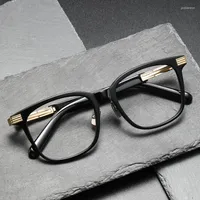 Sunglasses Frames Japanese Handmade Acetate Glasses Frame Men Fashion Square Large Rim Reading Eyeglasses Women Prescription Optical Lens