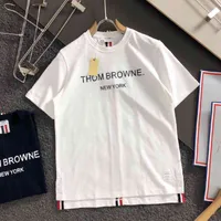 Cr￩ateur T-shirt Thom Brow's Trendy Brand TB Tom Brown Ginza Tokyo Japan Limited Couples Color Stripe Stripe ￠ manches courtes T-shirt l￢che Casual 0jfa