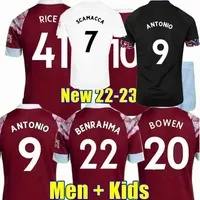 West Soccer Jerseys 21 22 Noble Ham Soucek Rice Bowen Antonio Benrahma 2021 2022 Voetbalhirt Mannen Kids Kit Uniform