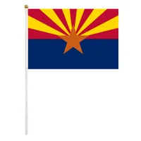 Bandiera portatile dell'Arizona 14x21cm mini bandiera che saluta la mano con bandiera di plastica per celebrazione degli eventi del festival dell'ufficio