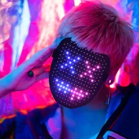 Halloween Toy LED -Maske mit 50 Muster Shining Kostüm Party Leuchten für erwachsene Kinder Chaning Face Gestenkontrolle Cyberpunk Luminous Shinigrgb Spielzeug lustige Masken