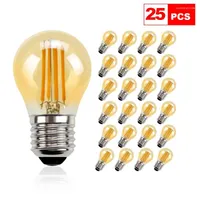 Grensk 25pcs/lote LED Filamento Edison Bulb E27 G45 Mini Globo 4W Lâmpada vintage Dimmable 2700k Warm White para luz de corda