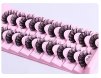 Wimpers dd krul met roze bak 3D wimpers donzige zachte wispy natuurlijke kruis wimperverlenging herbruikbare wimperverlenging nertsen