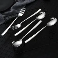 Servis uppsättningar sked av koreanska gaffelskedar gaffel rostfritt stål förtjockning köksverktyg 20220830 E3