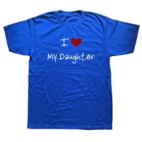 Herren-T-Shirts lustig Ich liebe mein Tochter Herz dieses Shirt Grafik Streetwear Kurz￤rmel Vatertage Geburtstagsgeschenk Daddy Papa T-Shirt