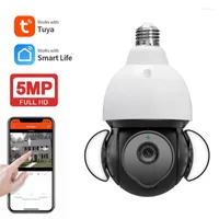 / 5MP E27 Light Bulb Camera Wifi Tuya Smart Home Tracking Security Protection Outdoor Video Surveillance Wireless Ip Cctv