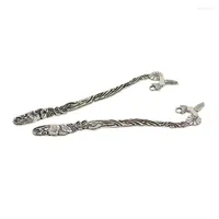 Pendant Necklaces Phenovo 6 Pieces High Quality Bookmark Tibetan Silve Plated With Loop 123mm / 5&#39; For Beading Jewelry Making DIY Craft