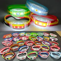 Silicone LED Bracelet Luminous National Flag 2022 World Cup Gift Bracelets Fan Cheer Souvenir Fashion Jewelry Accessories 3 5hy Q2