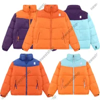 디자이너 럭셔리 남자의 두꺼운 따뜻한 재킷 코트 아웃복 클래식 스노우 패치 워크 컬러 야구 스트리트웨어 오렌지 블루