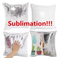 Sublimation Blank Pillow Cases 40x40cm Reversible Sequin Magic Pillow Case Swipe Cushion Cover Pillowcase