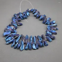 Подвесные ожерелья стили мистические титановые кристаллические точки дружие синий кварцевый камень камень свободные пряди выводы ювелирных изделий аксессуары аксессуары