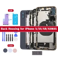 Cell Phone Flex Cables OEM Back Housing Cover For iPhone X XR XS Max Battery Rear Cover Middle Chassis Frame With Glass Full Assembly2478