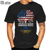 Herren T-Shirs American Culivaed Ukrainian Roos Shir stolze Ukrainien American USA Ops für Sommer Coon Fashion Family Shirts