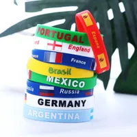 Bracelet de silicone de drapeau national 2022 Fans de football de la Coupe du monde du Qatar Sports Activité de bracelet Souvenir Small Cadeaux d'environ 23cm 0 9RQ Q2