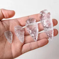 Hanger kettingen rots mineraal genezingspunt natuursteen rauw wit kristalhelder kwarts geen gat pijlkop accessoires ambachten diy voor
