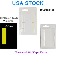 USA STOCK Cases Clamshell Blister Packaging Box for Vapes Cartridges Vape Pens Atomizer Clam Shell Retail E cigarette 510 Thread Carts 1.0ml 0.8ml 1000pcs LOT
