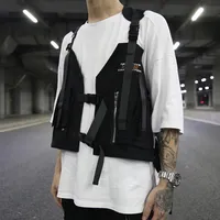 Coletes de carga masculina de gola manguita de moda com bolsos 2018 novo coletor de colete tático de streetwear252m