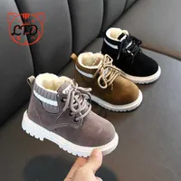New Boots for Boys Children Casual Shoes Autumn Winter Martin Boots Boys Shoes Fashion Leather Antislip Kids Boots Size 21-30 X070220O
