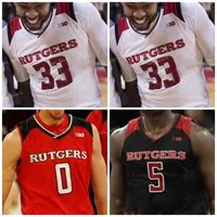 대학 농구 착용 NCAA College Rutgers Scarlet Knights Basketball Jersey 22 Caleb McConnell 23 Montez Mathis 24 Ron Harper Jr. 32 Peter Kiss Custom Stitched