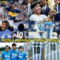 Jerseys de futebol Retro 1986 Argentina Diego Maradona Jersey de futebol 1978 Boca Juniors 1981 Vintage Napoli Quarto 4ﾺ