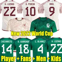 RAUL World H.Losano Cuccer Jersey Women 2022 Mexico Home Fans Player Chicharito G Dos Santos 23 23 Away Football Shirt Sports Adult Men Kids O.Pineda A.Guardado