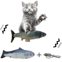 30CM Pet Cat Toy USB Charging Simulation Electric Dancing Moving Floppy Fish Cats Toy For Pet Toys Interactive Dog Drop176A