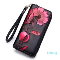 Whole-women Wallet ladies long leather zip-up wallet stylish European and American handbags206v