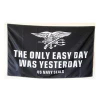 유일한 쉬운 날은 어제 배너 깃발 미국 해군 씰 군용 미국 3x5 피트 야외 장식 배너 야외 빠른 2626