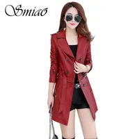 Smiao weibliche Leder-PU-Jacke PU Faux Leder Outwear Winter Plus Size 4xl Mantel 2018 Herbst Wildleder Frauenkleidung M-5xl2990