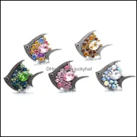 Clasps Hooks Noosa Snap Jewelry Fish Crystal Cute Button Fit 18mm 팔찌 목걸이 드롭 배달 2021 결과 Compone Dhseller2010 Dhyea
