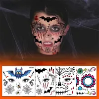 الوشم المؤقت Kids Kids Cartoon Halloween Tattoo Sticker Funny Tattoo Sticker Scar Horror Decoration Creative Face Holiday Decords Fake Depicers 220829