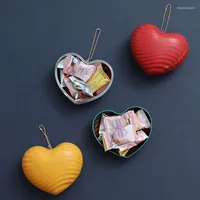 Hediye Sargısı 1 PC DIY Candy Box Tinplate Takı Paketleme Kalp Şeklinde Yaratıcı