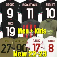 19 Champions 22 23 Giroud voetbalshirt fans speler Ibrahimovic voetbalshirt 2022 2023 Tonali rebic camiseta de futbol theo brahim r.leao vierde 4e ac milans giroud
