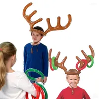 クリスマスの装飾2インフレータブルトナカイアントラーリングトスゲームギフト子供の年の屋外膨張したおもちゃクリスマス装飾ノエル
