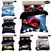 Fashionable sports car printing 3D oil Bedding Set 3 pieces large locomotive printing boy down quilt boy christmas happy gift3068