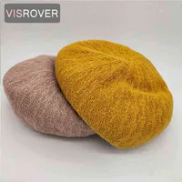 Berets Visrover 4 Jam Keren Warna Solid Musim Panas Baret Wanita Akrilik Semi Gugur Hat Padat Top Kualitas T220829