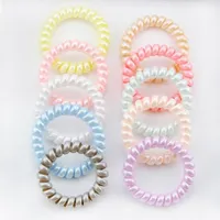 New Hair Accessories Women Scrunchy Girl Hair Coil Rubber Bands Ties Rope Ring Ponytail Holders Telephone Wire Cord Gum Bracelet FY4951 830