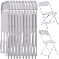 5つのプラスチック折りたたみ椅子のセットウェディングパーティーイベント椅子ホームガーデン用のコマーシャルホワイトチェア使用224G