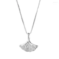 チェーンJRSR 100％925 Sterling Silver Luxury Ginkgo Leaf Pendant Clavicle Necklace 2022女性ファッションDIYジュエリーギフト