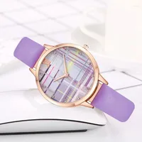 Armbanduhren Montre-Bracelet Pour Femmes Style Jeune Fine Armband und Cuir Couleur Carraux Diamant einfacher Modus 2022