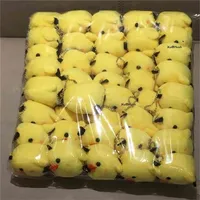 Whole 40PCS LOT - 5-6CM Yellow Chicken Plush Stuffed TOY Doll Hair Accessories 210728215I