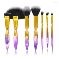 Cepillos de maquillaje 7pcs/Set with PE Bag Cosmetic Foundation Foundation Shaadow Bucking Ventilador de maquillaje Kit maquiagem algod￳n de algod￳n