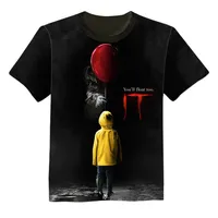 Camicie a magliette stampate in 3D Stephen King It film Pennywise Horror Clown Men Women234o