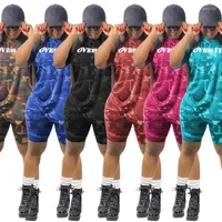 Женские спортивные костюмы Women 2 Piece Summer Sets 2022 Camouflage Tshirt и Shorts Otbits Plus Size Женские спортивные костюмы.