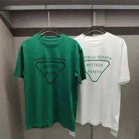 Man 's T 셔츠 BV의 디자이너 셔츠 Bottega 클래식 브랜드 Venet 22 Tide Brand BV Green Short Sleeve 티셔츠 문자 오버 사이즈 느슨한 버전 캐주얼 둥근 목 반.