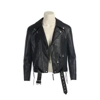 Movie Terminator 2 T800 Cosplay Costumes Terminator Jackets Black Pu Leather Judge Jacket Coatcycle Coat Fot Men Clothing2017